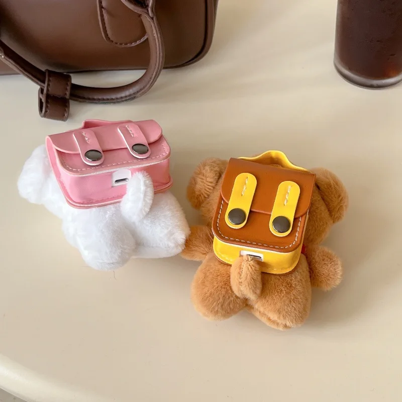 ل AirPods Pro 2nd حافظة لطيف أفخم المالطية الكلب غطاء من البولي يوريثان ل AirPods 4 3 2 زوجين سلاسل المفاتيح سماعة شحن صندوق قلادة هدية