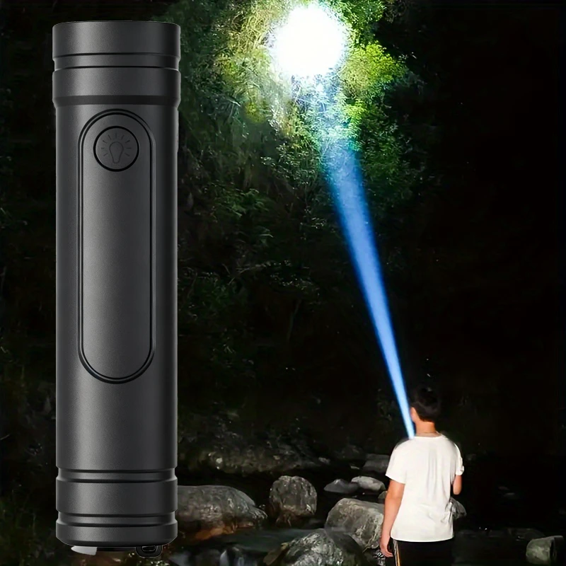 

Super Bright USB 1200MA Battery Rechargeable Flashlight with Retractable Zoom - Handheld Emergency Light with Wide Beam for Fish