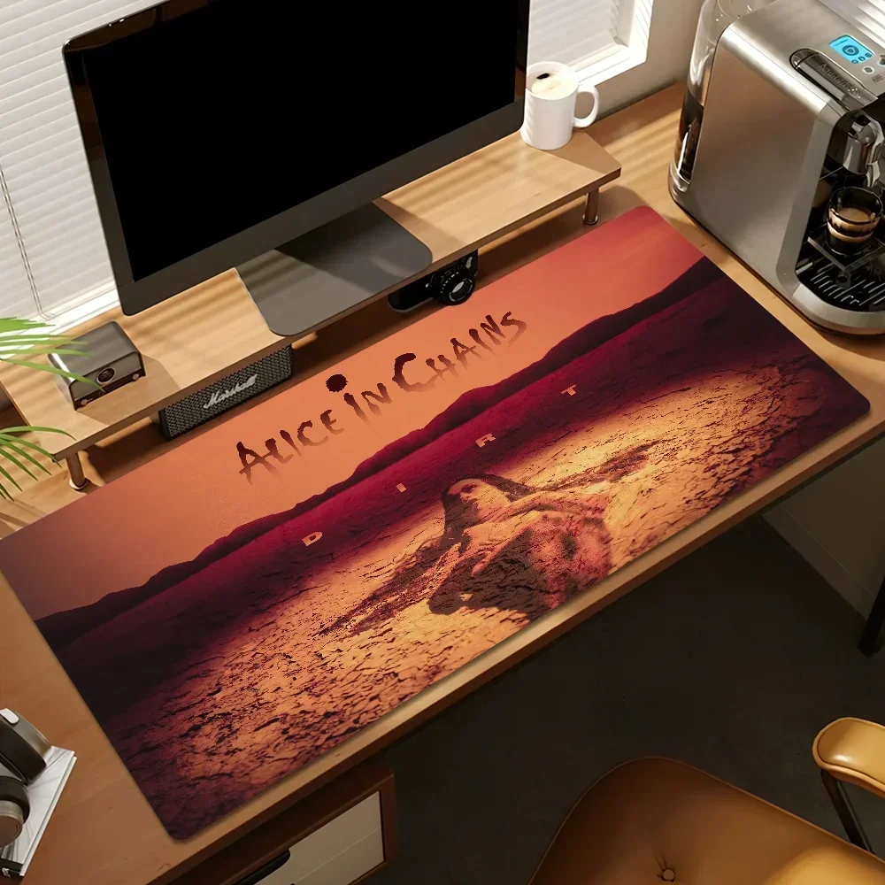 Rockband Alice in Chains Dirt für PC, große Mauspads, Schreibtisch-Gaming-Mauspad, genähte Kanten, Basis erweitert