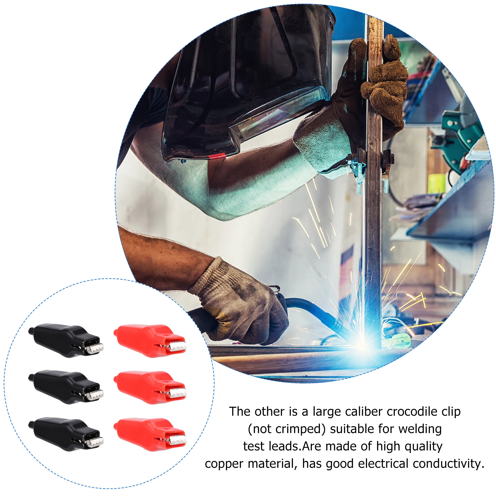 

8 Pcs Crocodile Clip Electric Test Clips Electrical Leads Alligator Red