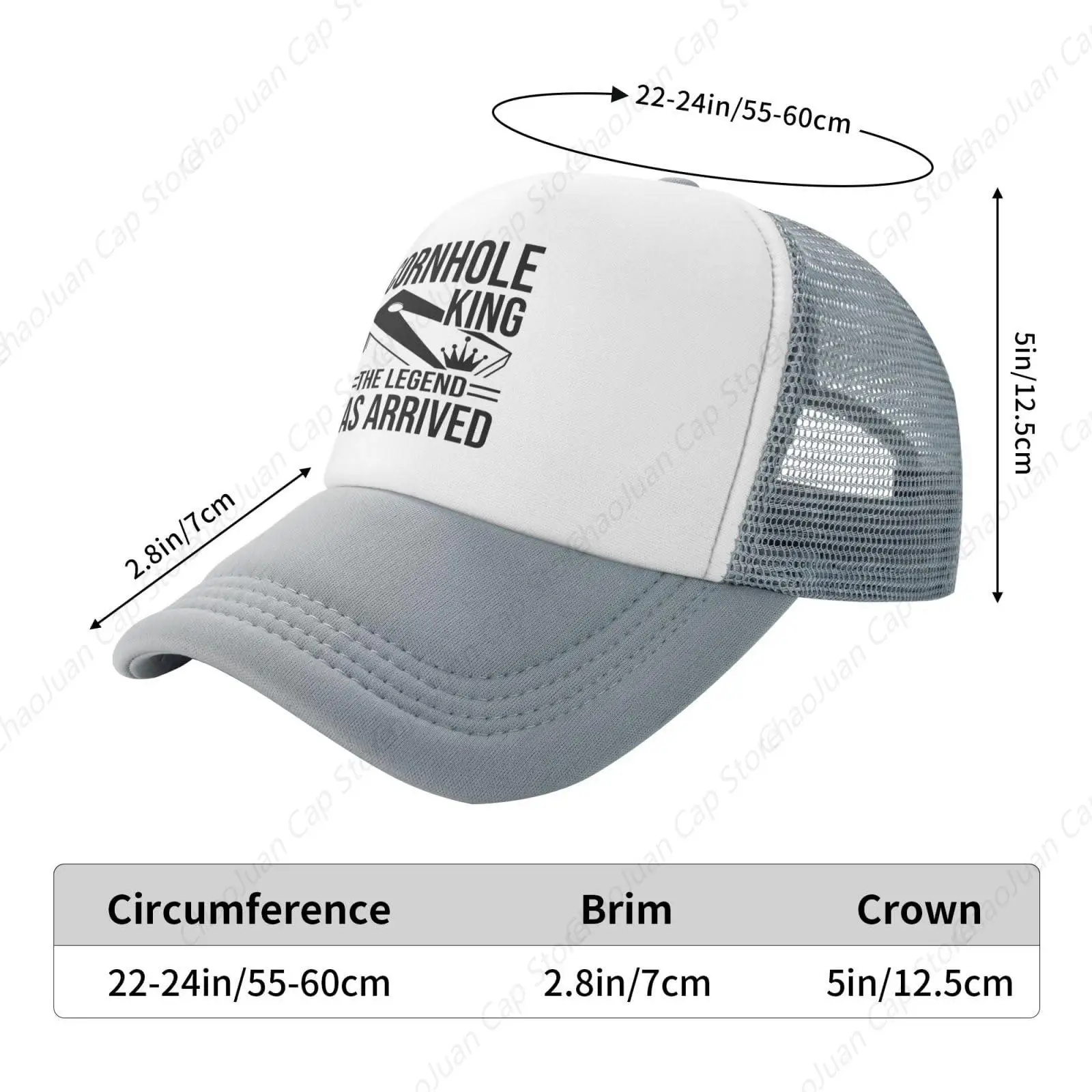 Cornhole King The Legend Has Arrived Trucker Hat Adjustable Baseball Cap For Unisex Snaps Hats image 5