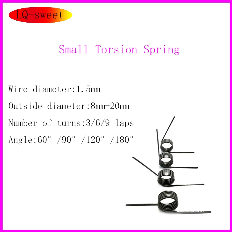 

V-spring Torsion Small Torsion Spring Hairpin Spring 180/120/90/60 Degree Torsion Spring Wire Diameter 1.5mm 5PCS