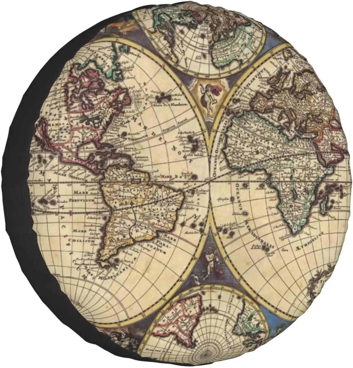 

Запасная крышка для шин с принтом древней карты мира, водонепроницаемый протектор для колес автомобиля, грузовика, внедорожника, прицепа, Rv 14-17 дюймов