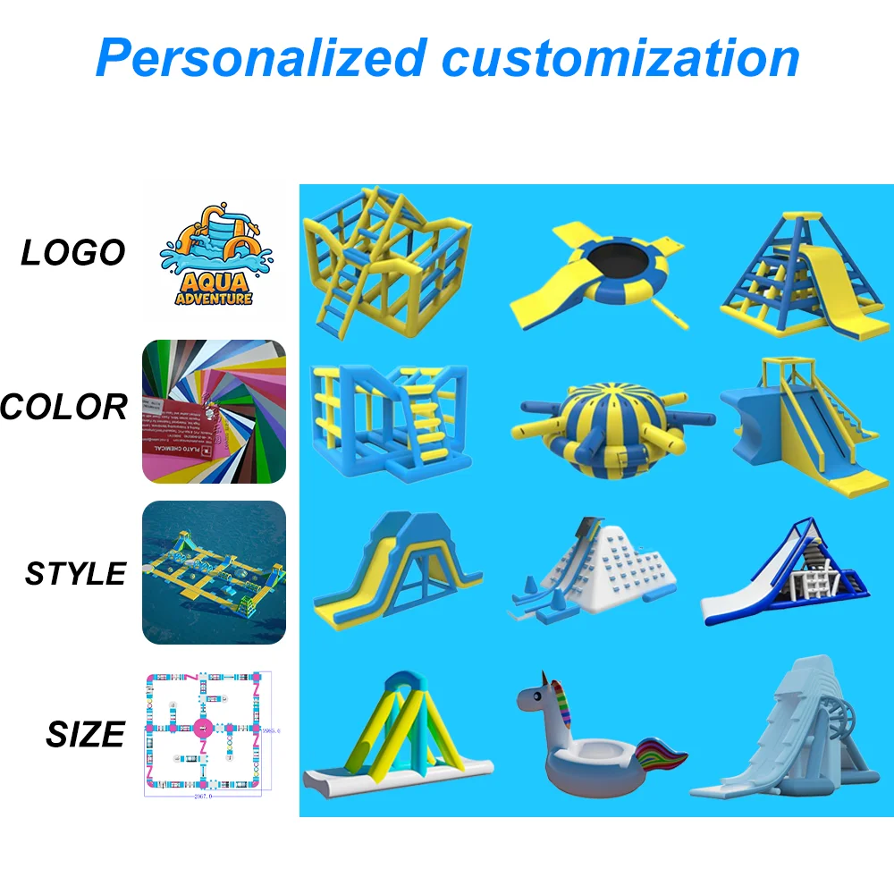 AOYU Water Park Design Inflatable Floating Platform Customized Commercial Water Obstacle Course Play Equipment