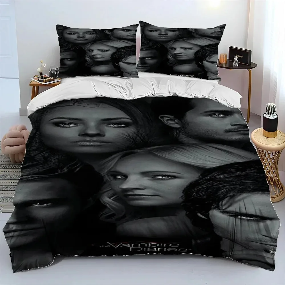 New Movie The Vampire Diaries Bedding Set Single Twin Full Queen King Size Bed Set Adult Kid Bedroom Duvetcover Set Home Textile