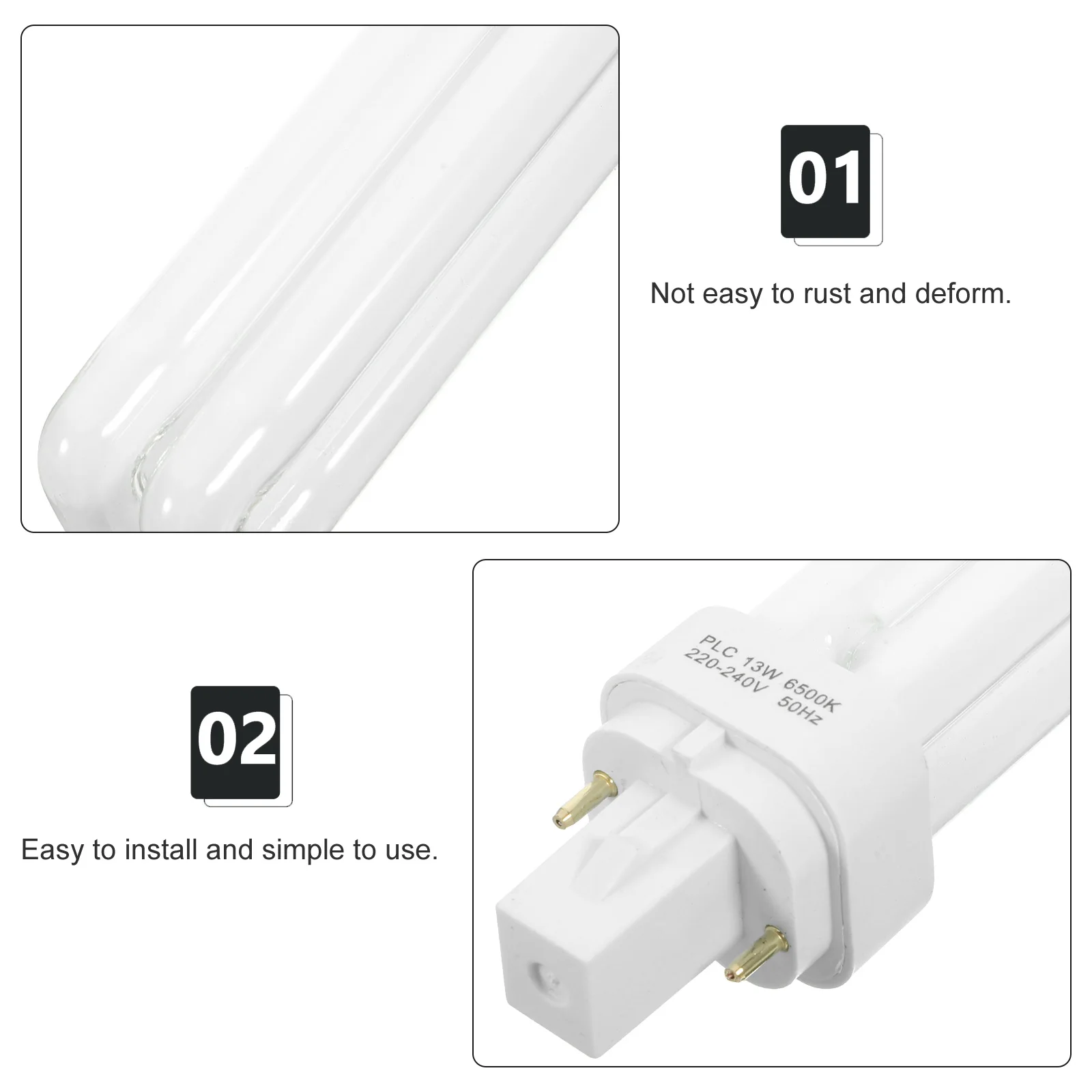 

4 Pcs Plug and Unplug The Light Tube Bulb Replacement Insertion Compact Fluorescent Lamp Plastic Bathroom Led Pin Bulbs