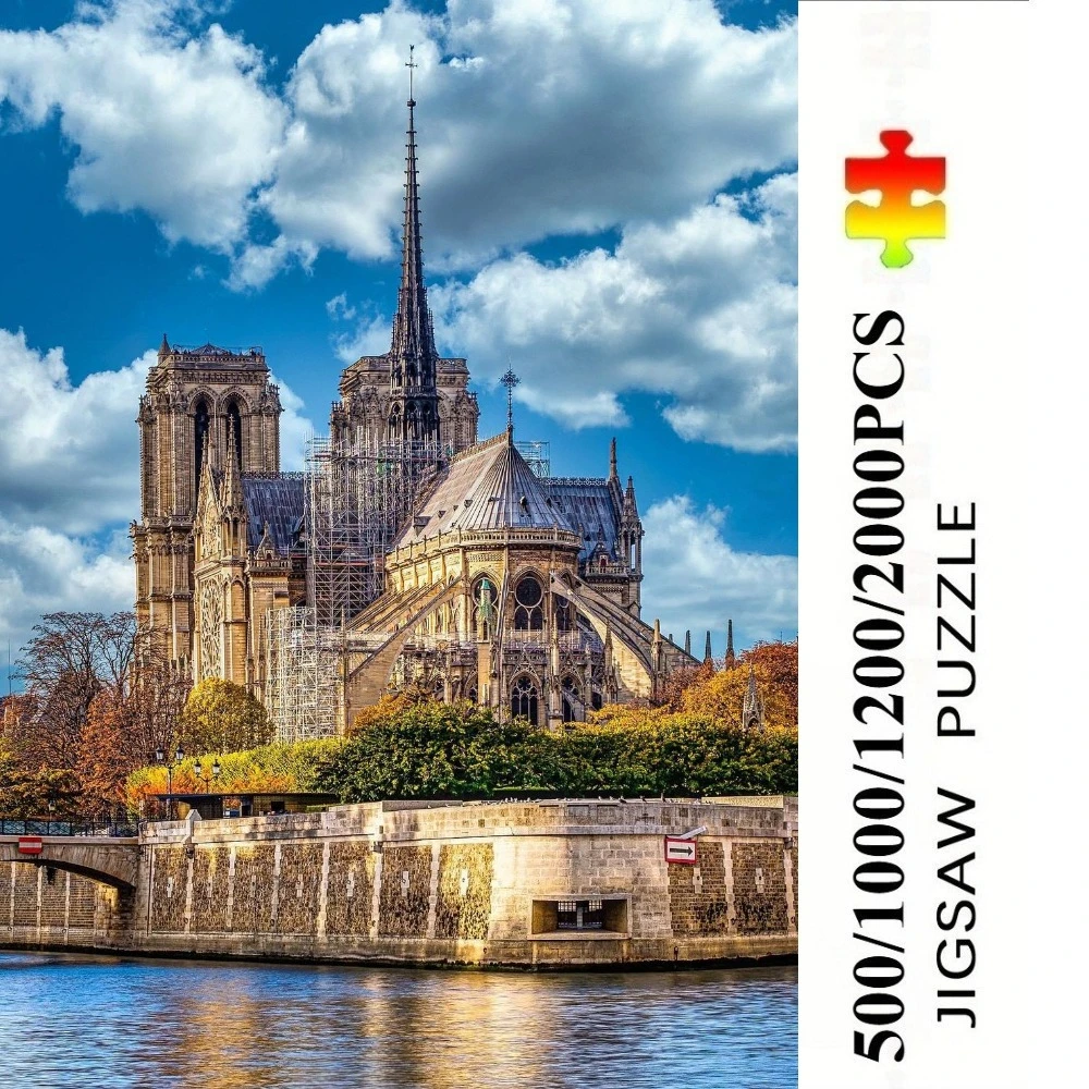 

500/1000/1200/2000PCS Puzzle Notre Dame Cathedral Autumn Riverside Jigsaw DIY Modern Home Decor Holiday Gift Family Fun Puzzles