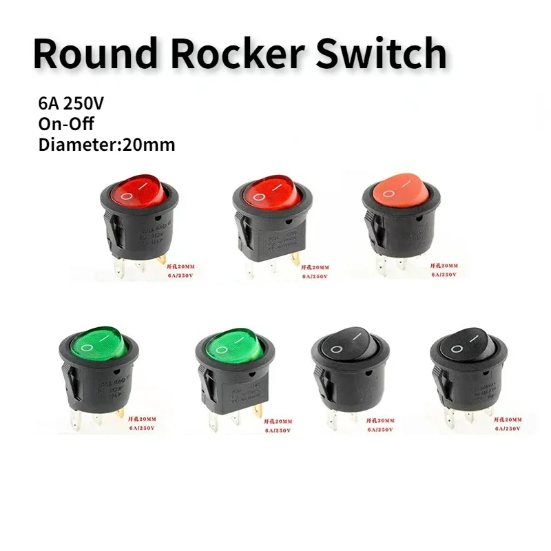 Uniteelec 10 шт. ВКЛ/ВЫКЛ/ВКЛ-ВЫКЛ 2/3-позиционный SPDT/DPDT/SPST/DPST круглый кулисный переключатель для лодки 6А/250 В 10 А/125 В