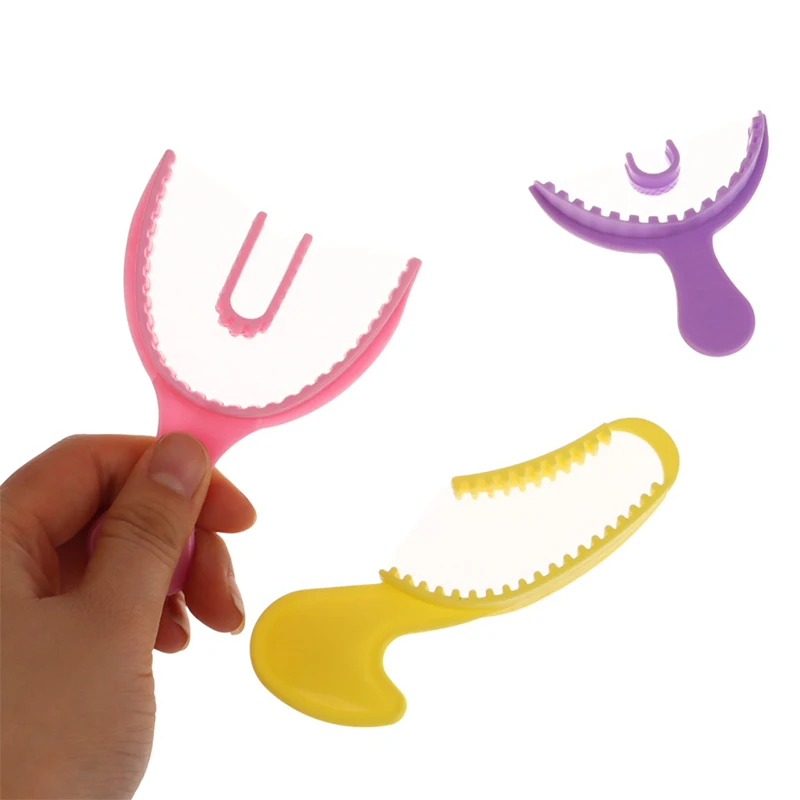 10Pcs/Pack Disposable Dental Bite Registration Trays Impression Tray Mold With Net Plastic Teeth Holder Dentist Oral Care Tools