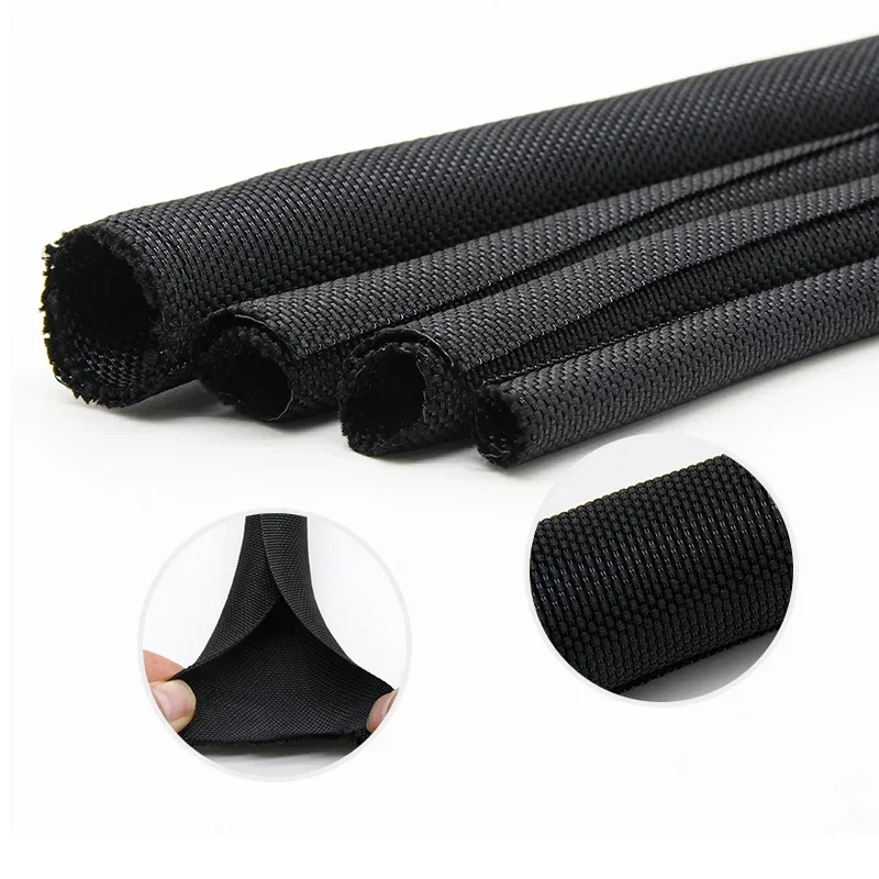 1M/5M Self-Closed PET Expandable Braided Sleeve Self ClosingFlexible Insulated Hose Pipe Wire Wrap Protect Cable Sock Tube