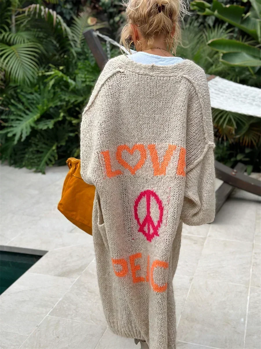 Oversize Knitted Women Sweater Long Sleeve Loose Cardigan Warm Coats Female New Winter Casual Trendy Ladies Clothes