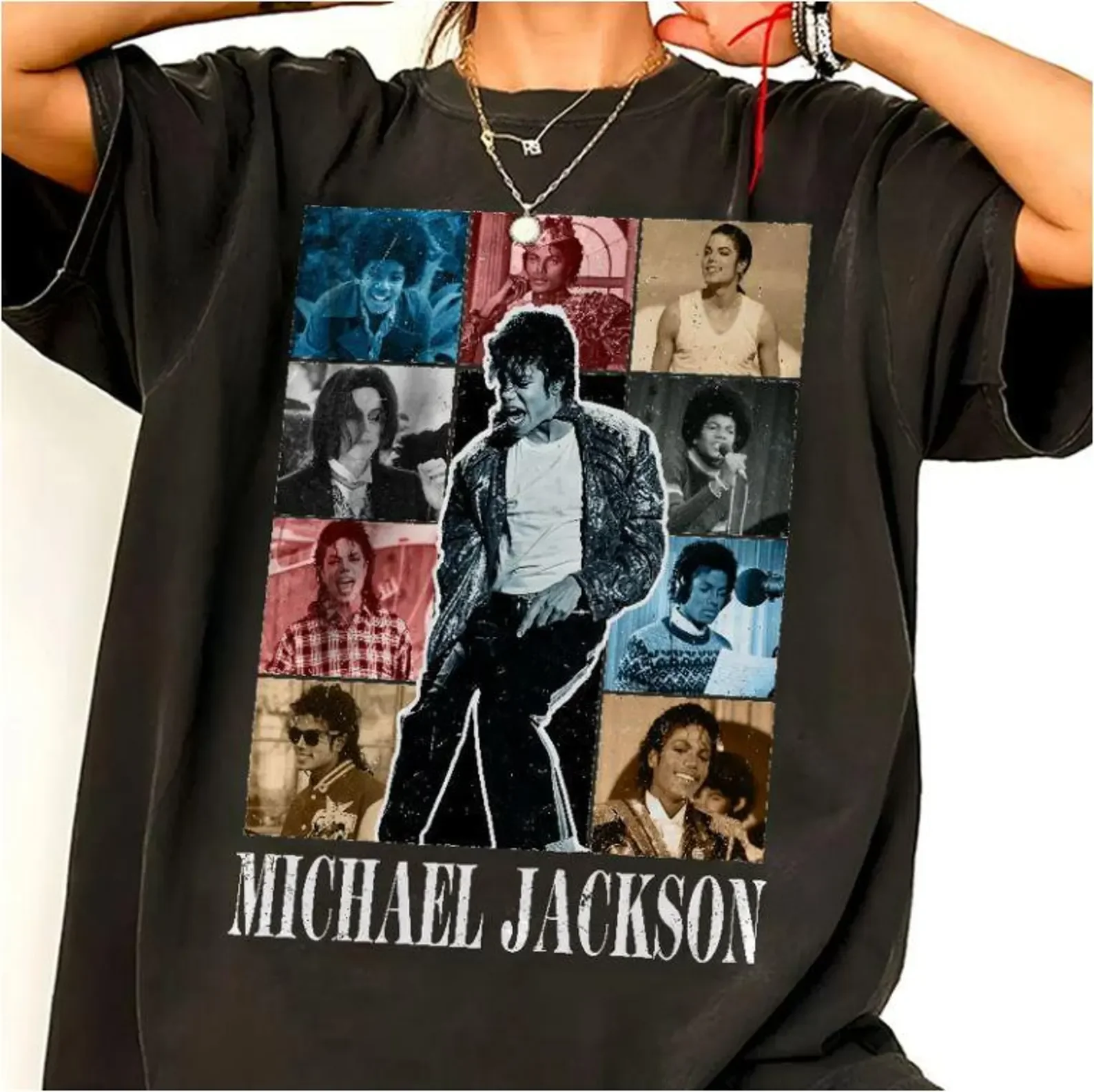 Michael Jackson Modern Redesign T-shirt Men and Women Summer Cotton Y2K Clothing Fashion Round Neck Short Sleeved Tee Fan Gifts