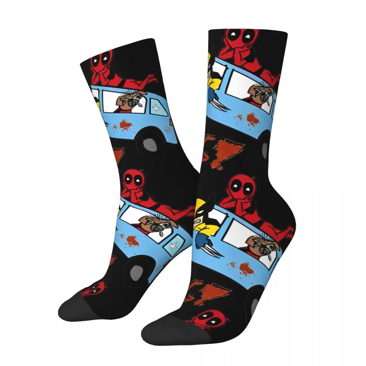 Hip-hop LFG Dogpool Deadpool Wolvierine Football Socks Polyester Middle Tube Socks for Unisex Breathable