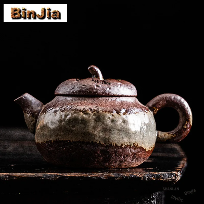 

120ml Handmade Kiyomizu-yaki Pumpkin Teapot Aesthetic Tea Infuser Pot Tea Maker Kettle With Strainer Drinkware Ornaments Gifts