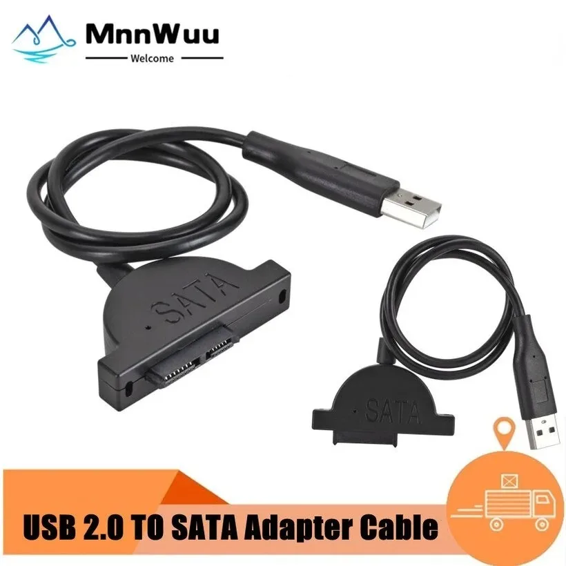 MnnWuu NEW USB 2.0 to Mini Sata II 7+6 13Pin Adapter for Laptop CD/DVD ROM Slimline Drive Converter Cable Screws steady style