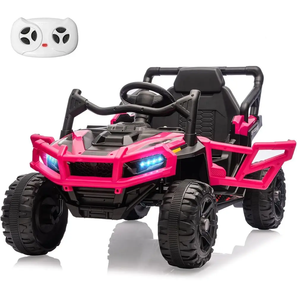 24V Kids Ride on Truck Car Remote Control, Twin 55W Motors 4MPH Max Speed Off-Road UTV, Bluetooth Music, Suspension System Safet