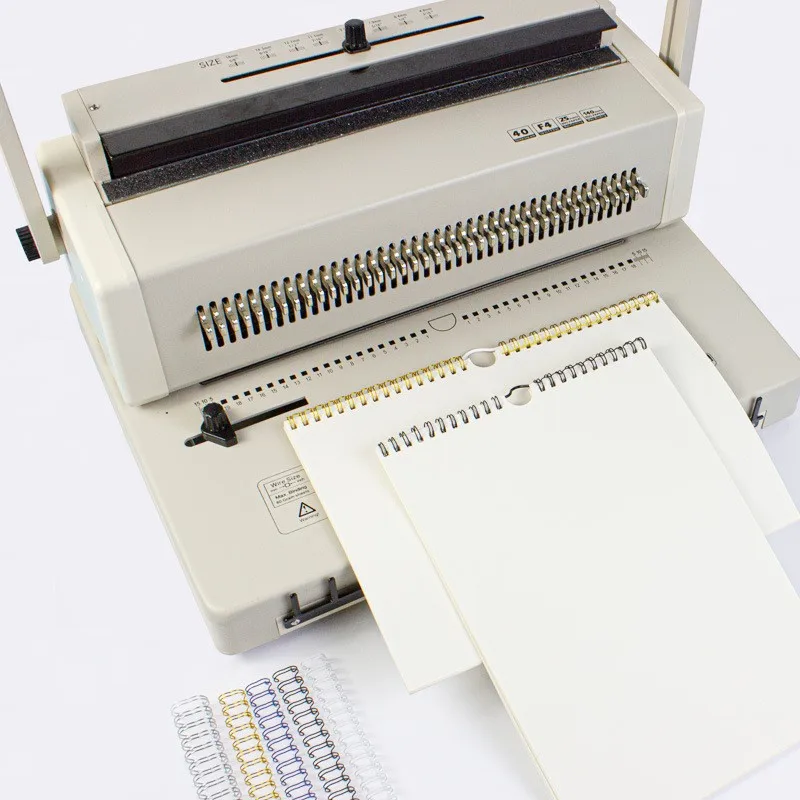 Heavy Duty 40 Holes Metal Wire Punching Binding Machine A4 Size Wire Binding Machine Disc Punching and Binding Machine