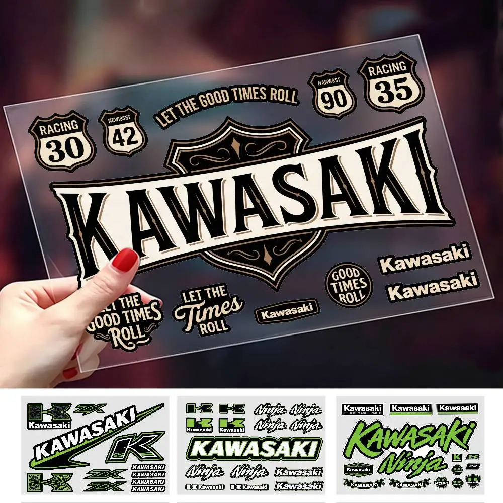 FÜR KAWASAKI Universelle, reflektierende, wasserdichte Mehrzweck-Aufkleber, Kratzschutz für Auto, Fahrrad, Helm, Tasse, Kühlschrank, Dekoration