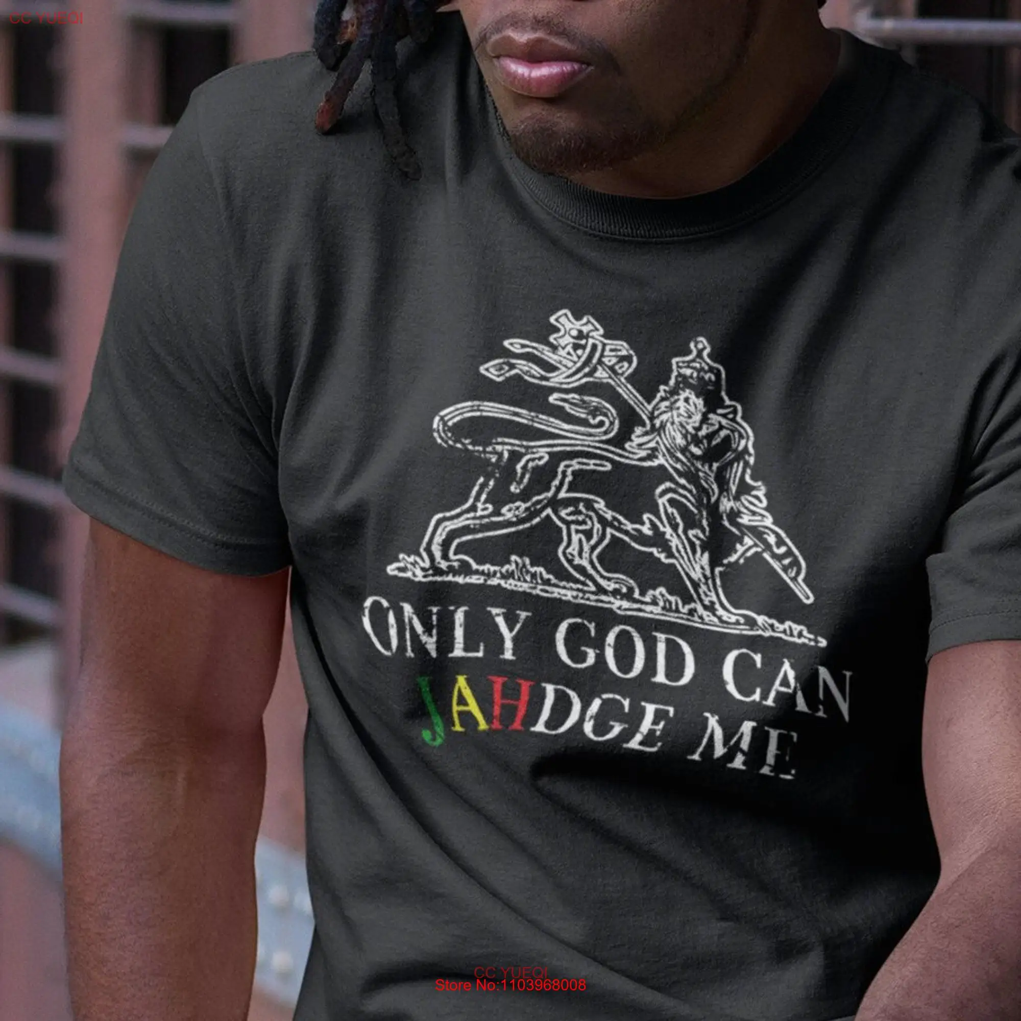 Reggae Lion Rasta T Shirt of Judah Only God Can Judge Me Jah Bless Rastafarian Clothing Wear Outfit