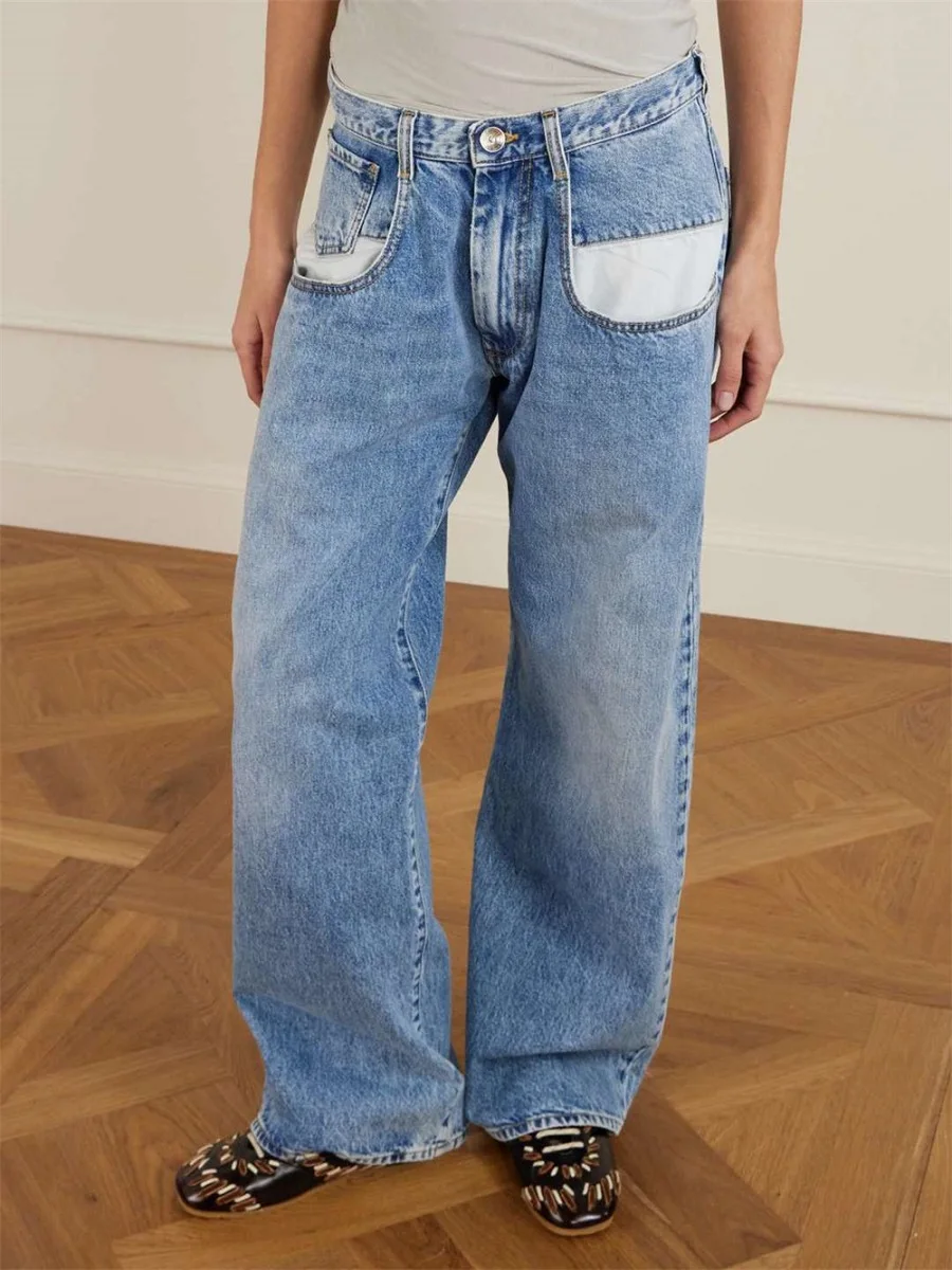 

2026 Women's Denim Trends: 100% Cotton, Loose-Fit, Casual, Wide-Leg Jeans — New Y2K Style, Versatile, Full-Length Trousers bra