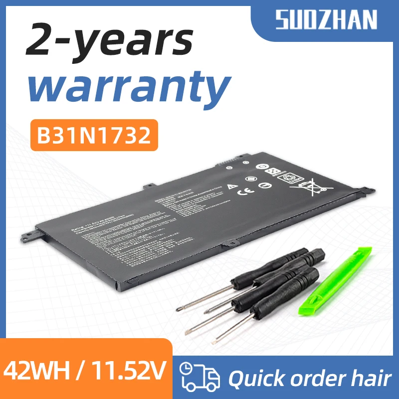 Suozhan B31n1732 Bateria do Portátil para Asus Vivobook X430ua X430uf X430un X430fa X430fn X571g X571lh X571gt 11.52v 42wh