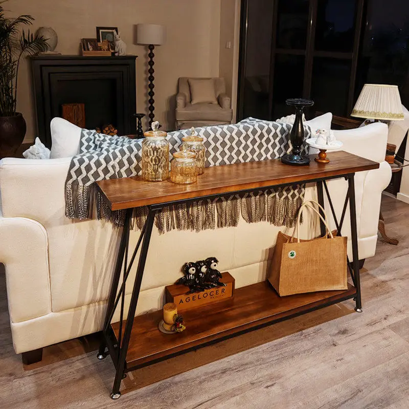 

Narrow Solid Wood Console Table, American Style Tall Legs Hallway Entryway Table, Ultra Slim Sofa Table for Entrance Corridor