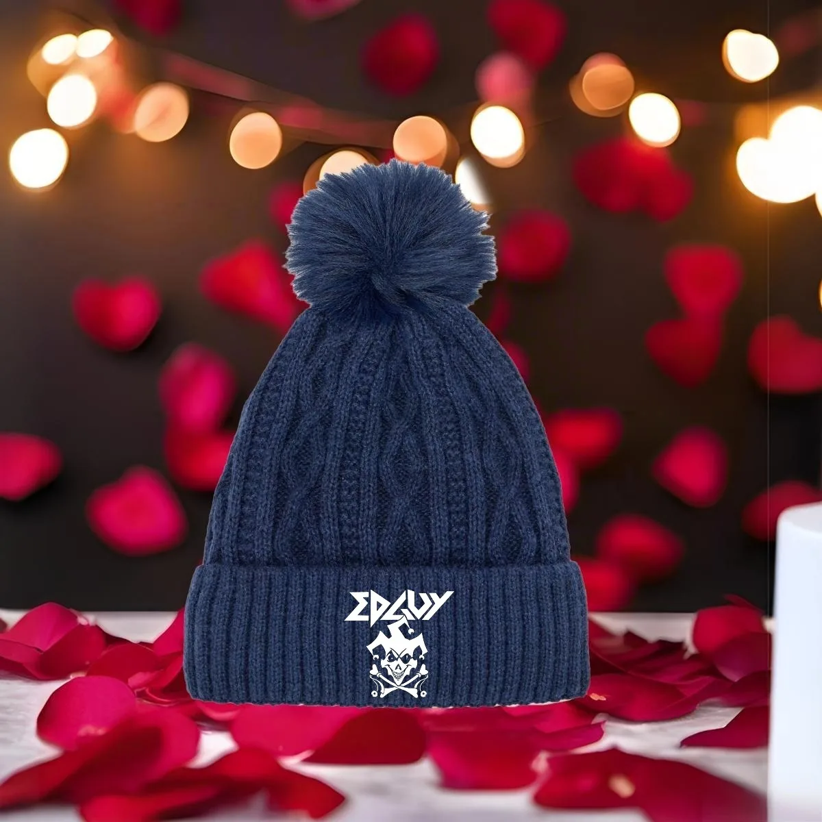 EDGUY Nieuwe unisex Pom Pom Knit - Meerkleurige, warme wintermuts met stijlvol printontwerp voor heren en dames