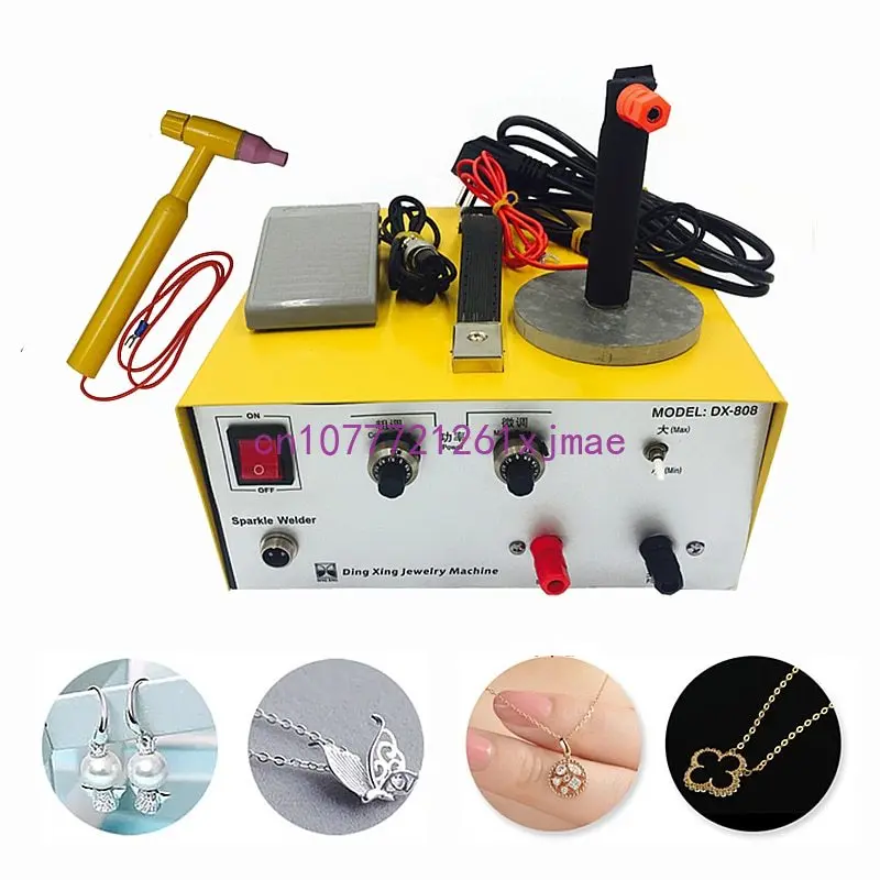 High Power 80A DX-808 Spot Welding Machine Handheld Small Laser Welder Jewelry Gold Silver Coil Bracelet Interface Soldering