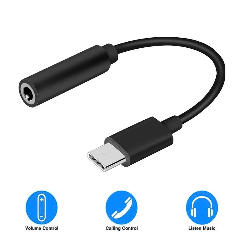 Type-C To 3.5mm Earphone Cable Adapter Usb 3.1 Type C USB-C Male To 3.5 AUX Audio Female Jack for Macbook Xiaomi Redmi Note