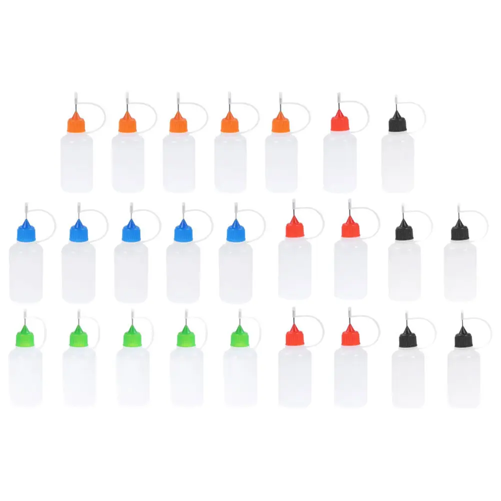 

25Pcs Small Squeeze Bottles Needle Tip Glue Bottles Transparent Containers Leak Proof for Art Craft DIY Home