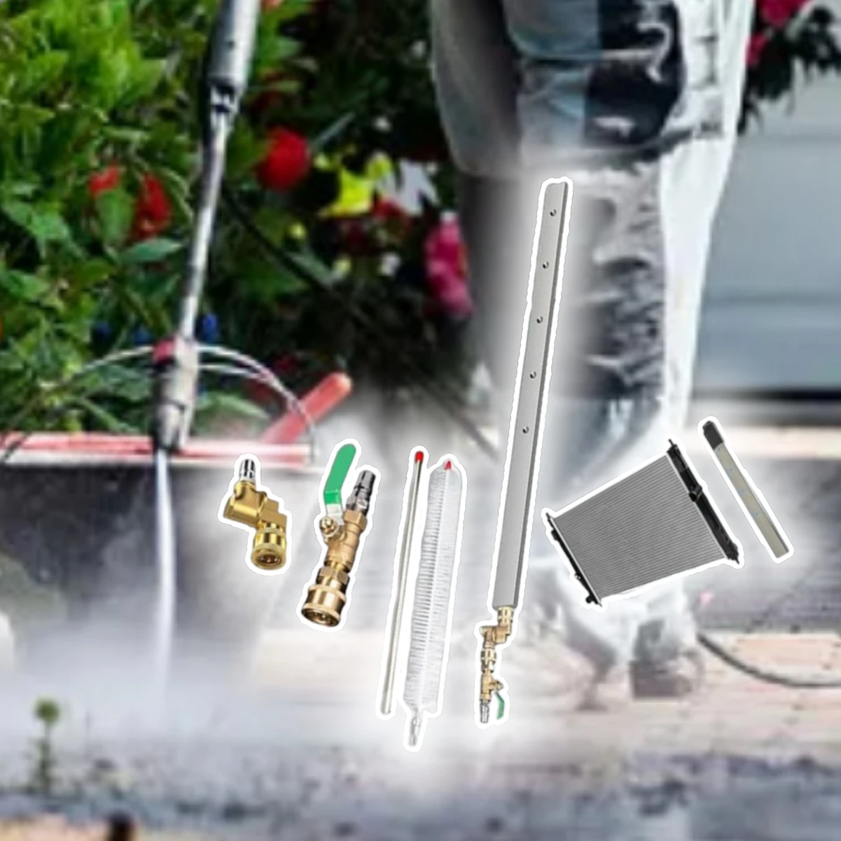 

24in High-Pressure Radiator Cleaning Wand Tool - 4500 PSI For Tough Household Replacement Spare Parts For Yard Garden