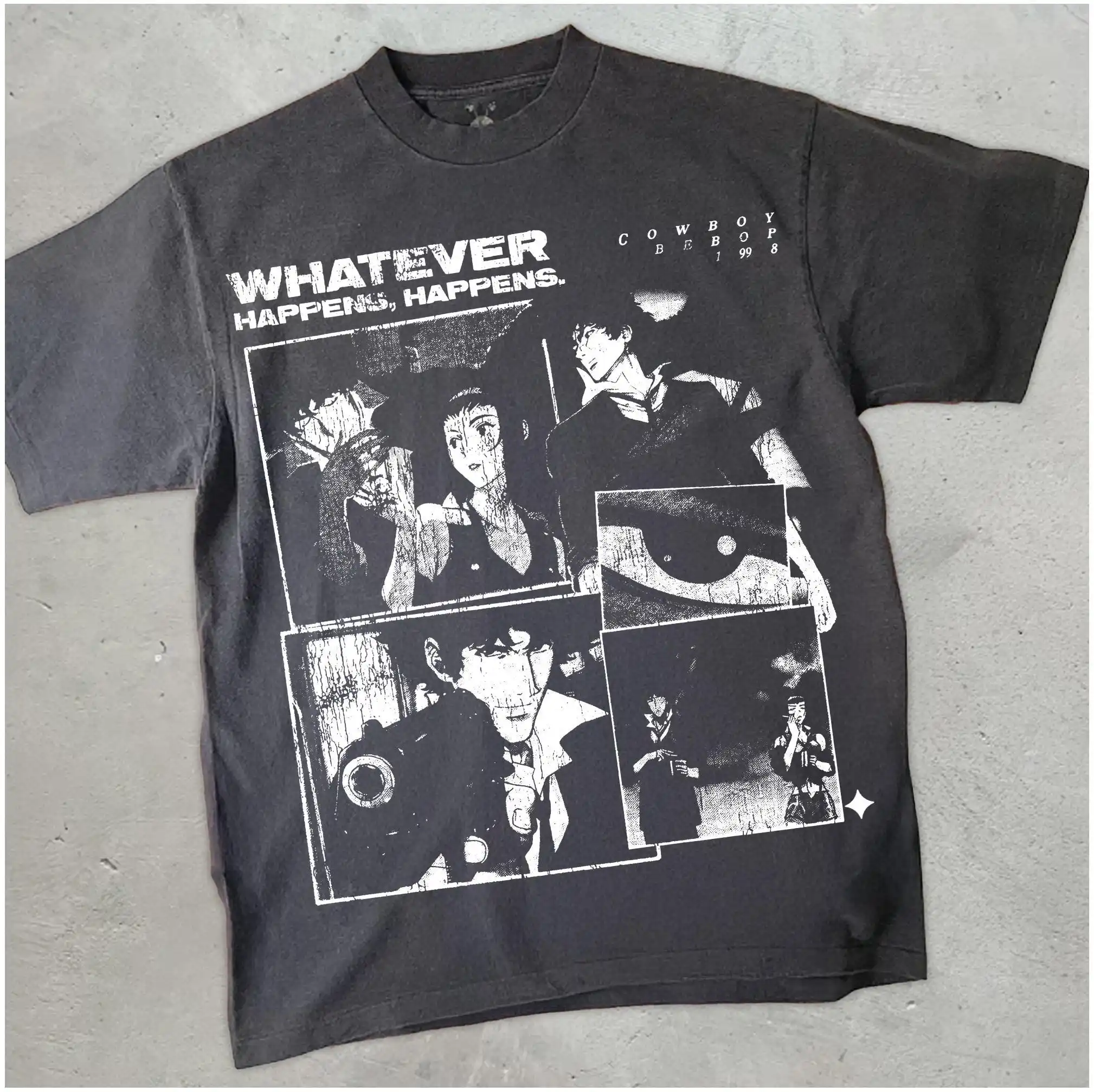 Vintage Cowboy Bebop Comfort Colors Shirt, Retro Anime Graphic Tee, 90s Manga Aesthetic T-Shirt, Whatever Happens Unisex Top