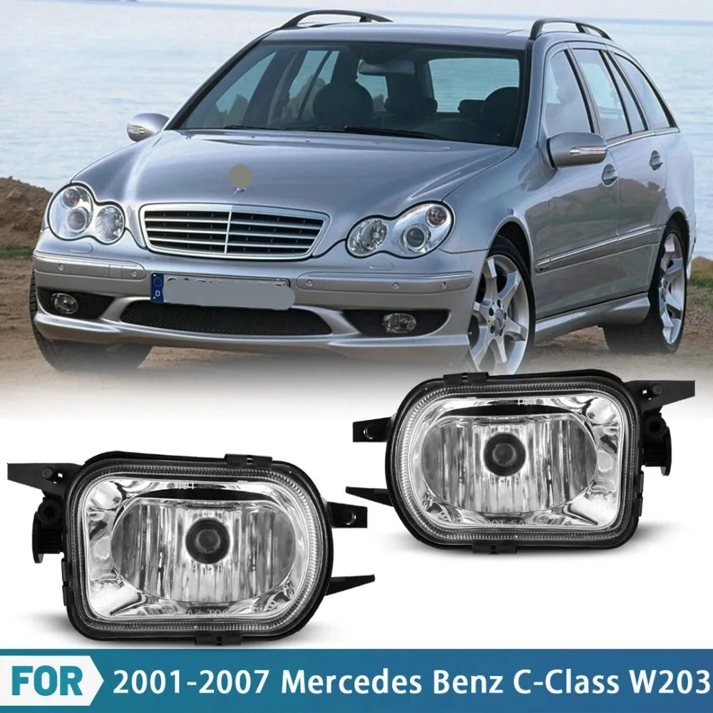 メルセデス・ベンツ-w203-w215-w209-r170-r230-clk320-c230-用、左右分離型フォグランプ、クリアレンズ、電球なし。品番：2038201156、2038201256。