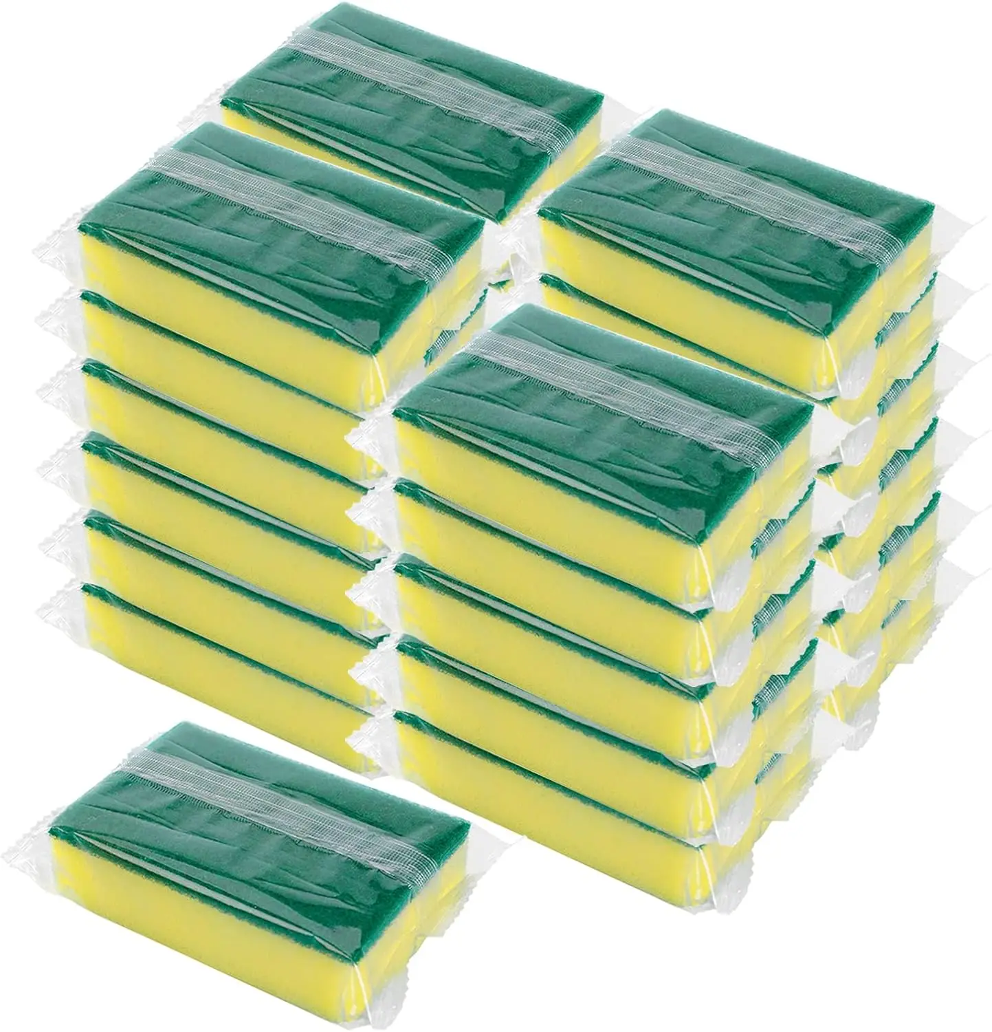 

Individually Wrapped Sponges, Kitchen Dishwashing Sponge Bulk, Non Scratch Dishes Scouring Pad