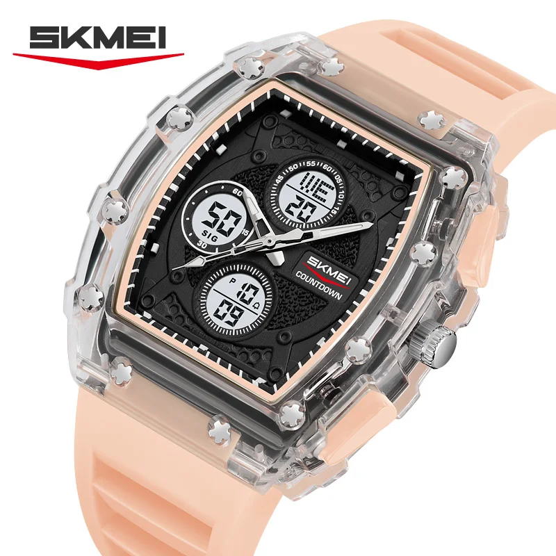 SKMEI 2605 Military Electronic Watch Reloj Dual Display Digital Watch Sport Multi Functional Timing Waterproof Night Light Men's