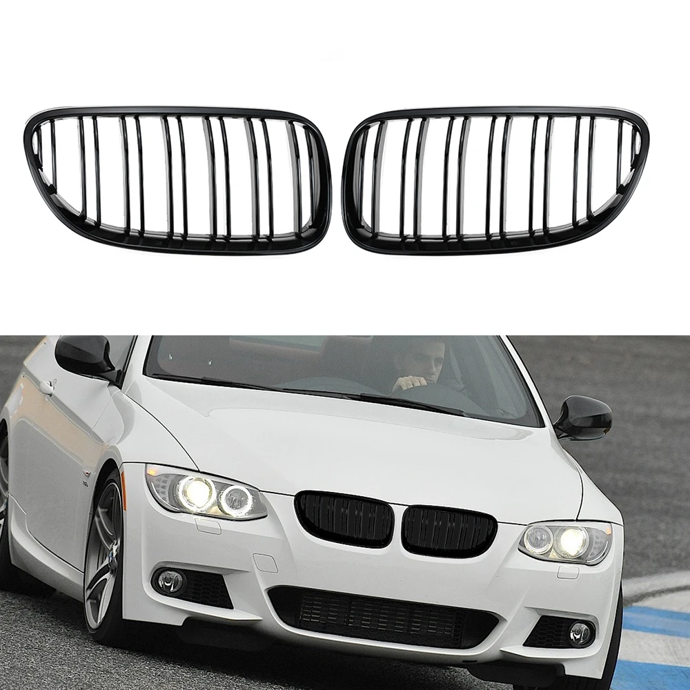 For BMW E92 E93 3 Series 328I 335I Coupe LCI 10-13 Car Front Grill Kidney Grilles Double Slat Line Racing Grill Replacement Part