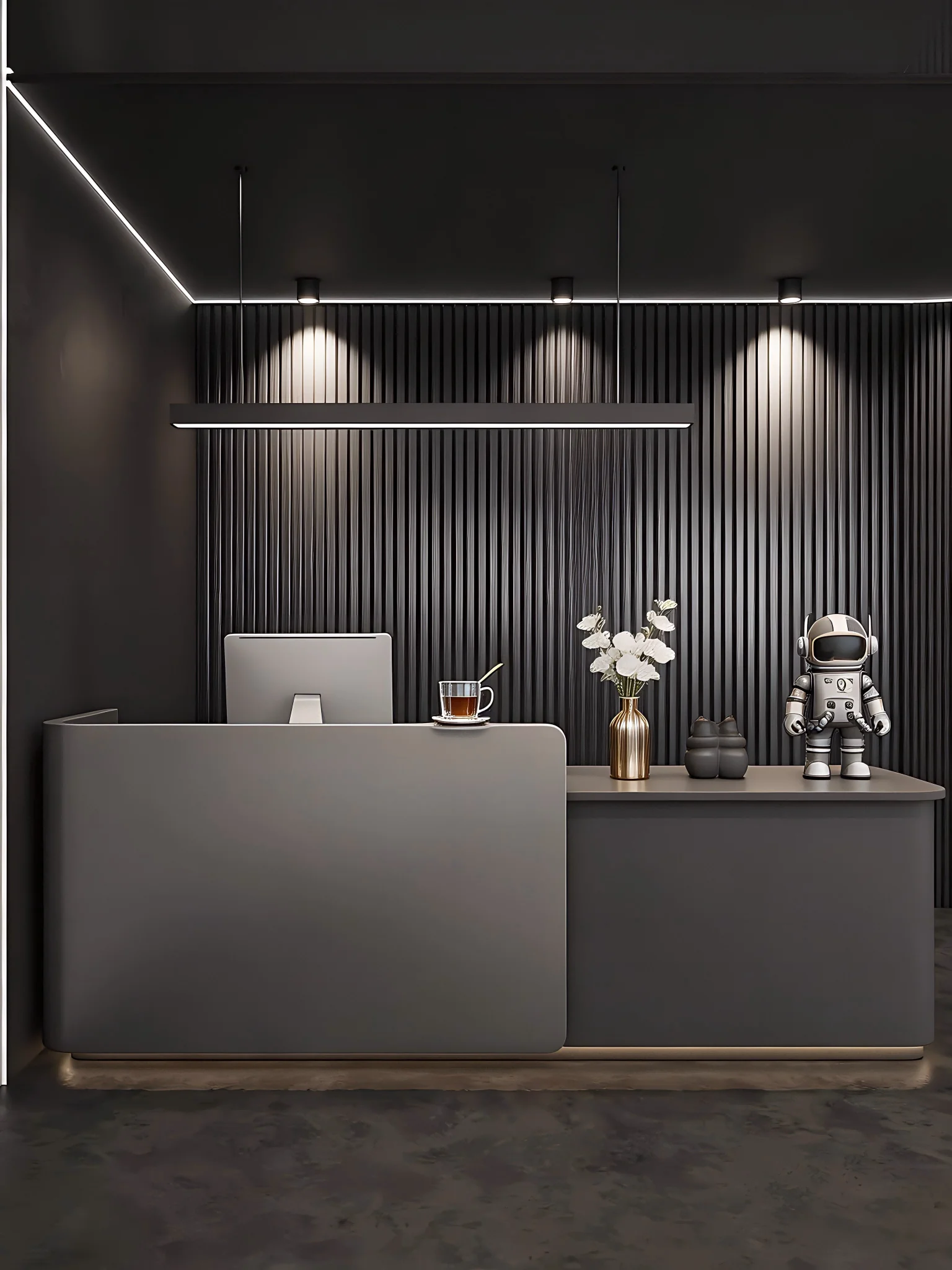 

dd-Light Luxury Stainless Steel Fully Furnished Front Desk Company Reception Desk Hotel Bar Counter Clothing Store Beauty Desk@
