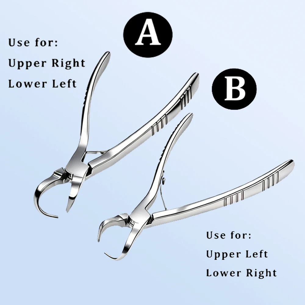 Temporary Crown Removal Pliers and Dental Forceps Set for Tooth Extraction and Crown Adjustment – 2 Pieces