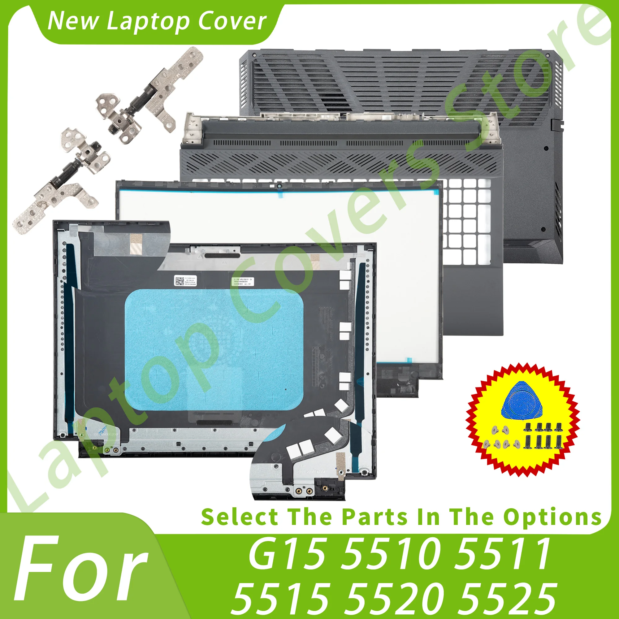 

Housing Case For G15 5510 5511 5515 5520 5525 LCD Back Cover 03WXNM/0487W2 Bezel Palmrest Bottom Hinges Repair