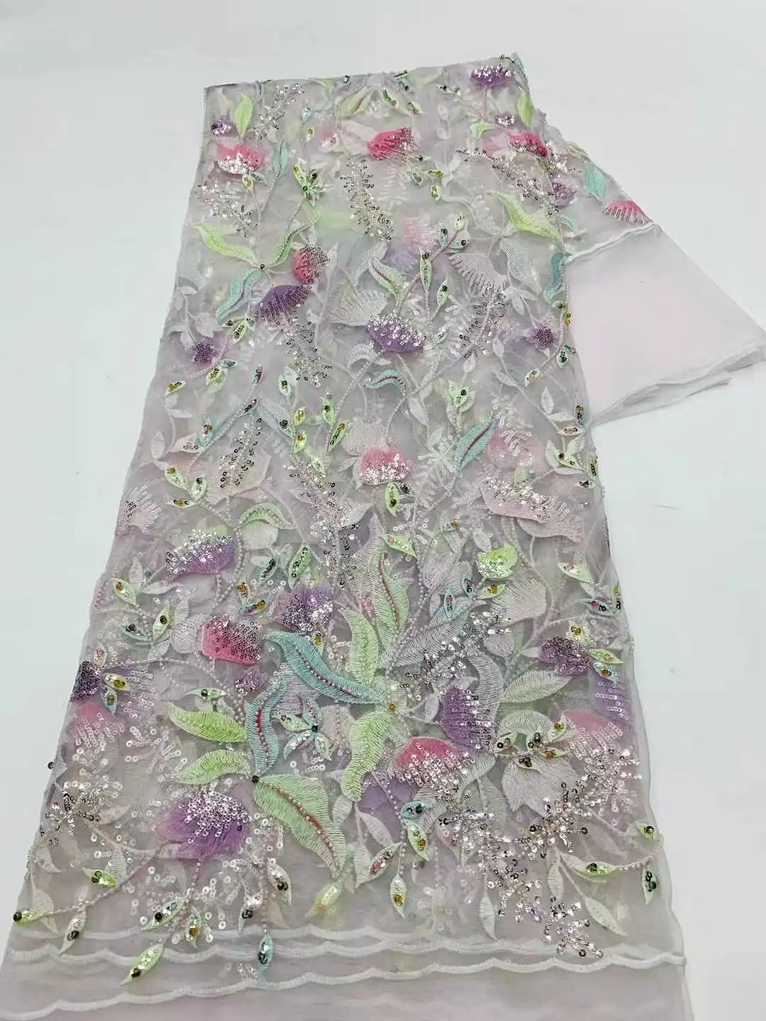 قماش دانتيل أفريقي 2025 قماش دانتيل مطرز مع ترتر نيجيري زفاف عالي الجودة قماش دانتيل تول مطرز لحفلات الزفاف