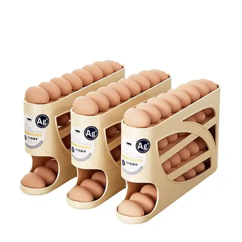 냉장고용 대용량 계란 거치대, 자동 롤링 냉장고 계란 디펜서, 냉장고용 계란 정리함 보관, 4 단 Best5