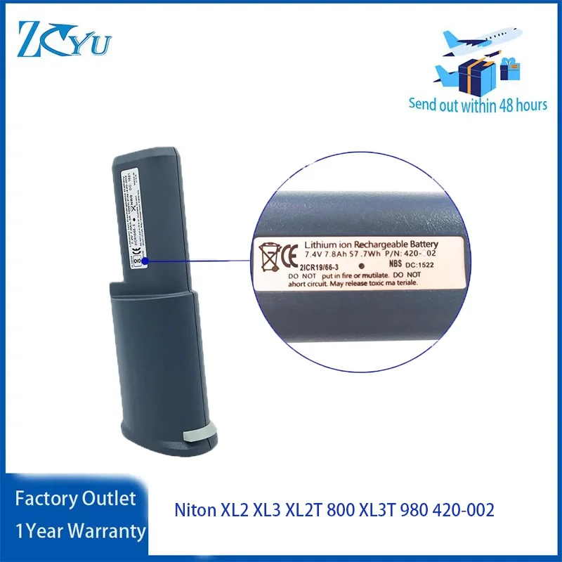 7800mAh Handheld XRF Spectrometer Analyzer  Battery 420-002 for Niton XL-2 XL2 GOLDD XL3t XL3t GOLDD XL2 XL3