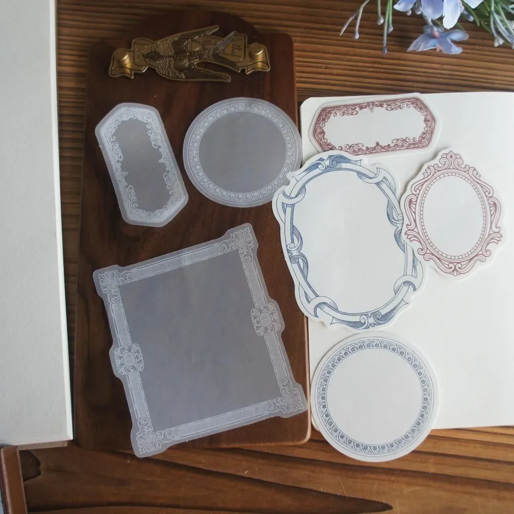 

20pcs White Elegant Window Photo Frame Design Paper Creative Craft Paper Background Scrapbooking DIY Gift Use