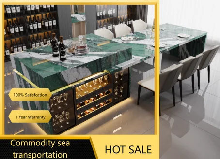 Modern Square Solid Marble Island Countertop Thickened Stone Board Easy Clean for Household Kitchen & Outdoor BBQ Area