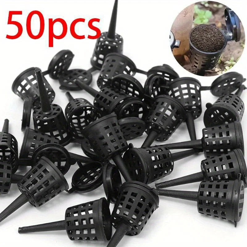 50Pcs Plant Fertilizer Baskets Dome Case Plastic Automatic Nursery Pots with Lid Plant Bug Portable Bonsai Cover Box Tools