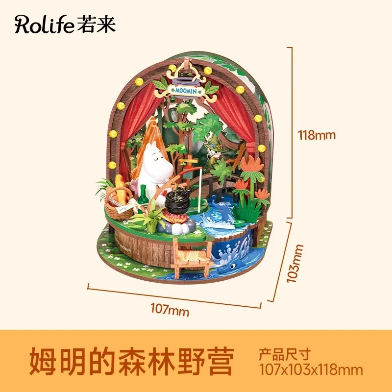 Rolife Moomin Serie Houten Bouwstenen Moomin Huis Vallei Assemblagemodel Tuinfeest Boskamp Ornament Speelgoed Cadeau