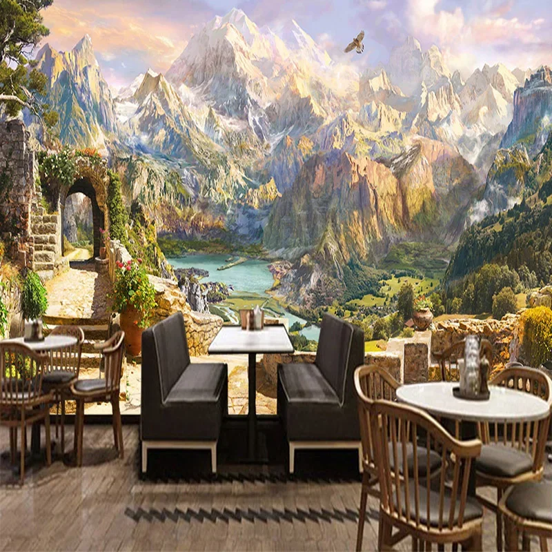 

3D Wallpaper European Style Nature Landscape Photo Wall Murals Restaurant Living Room Theme Hotel Interior Decor Wall Cloth 3 D