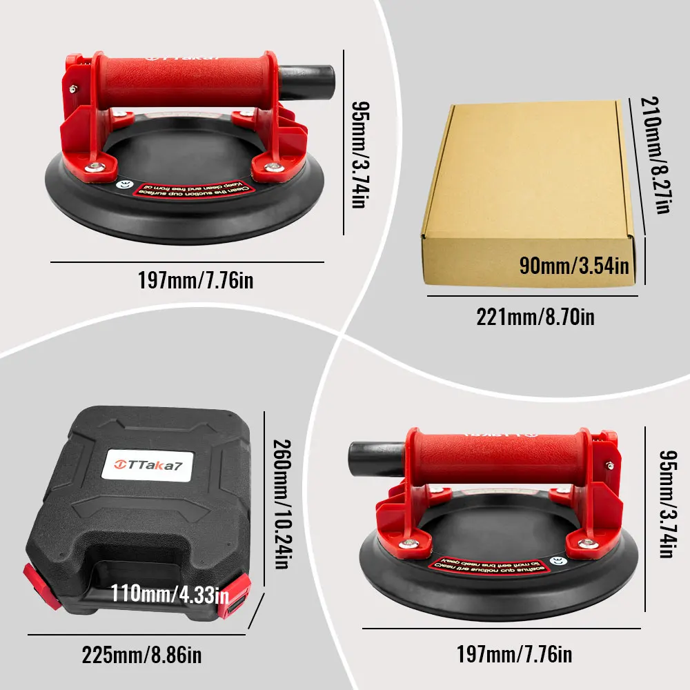 جديد 8 بوصة مضخة هواء أكواب شفاط المكنسة الكهربائية قوية الثقيلة مضخة يدوية قوية مصاصة رفع المغناطيس أدوات التعامل مع