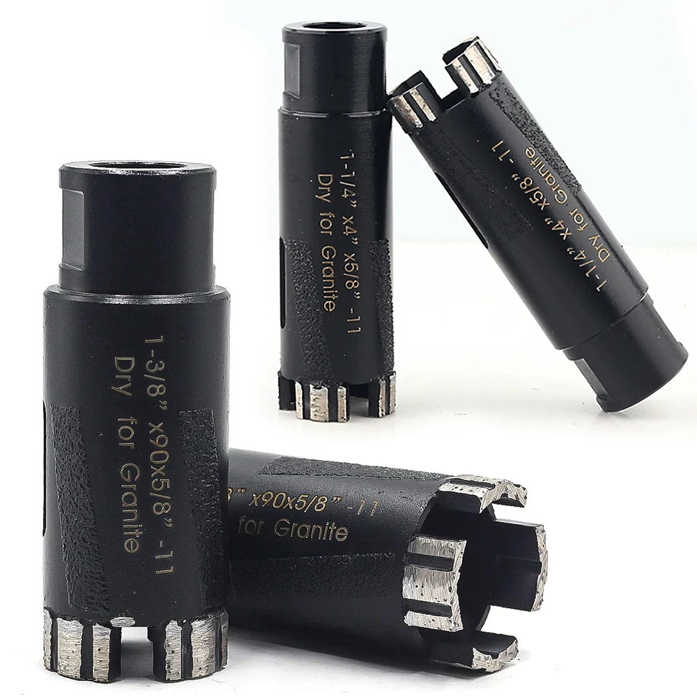 

1-1/4 "1-3/8 дюйма сухое алмазное колонковое сверло с угловой шлифовальной машиной с резьбой 5/8-11 для алмазной керамической плитки, гранита, каменной сердечника