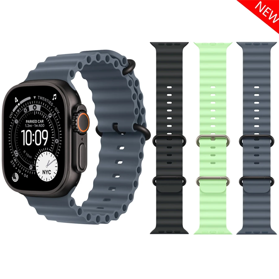 Cinturini oceanici per cinturino apple watch Ultra 3 2 49mm 44mm 41mm 45mm 40mm 42mm 46mm Bracciale sportivo serie iWatch 11 10 9 8 7 6 5 Se 3